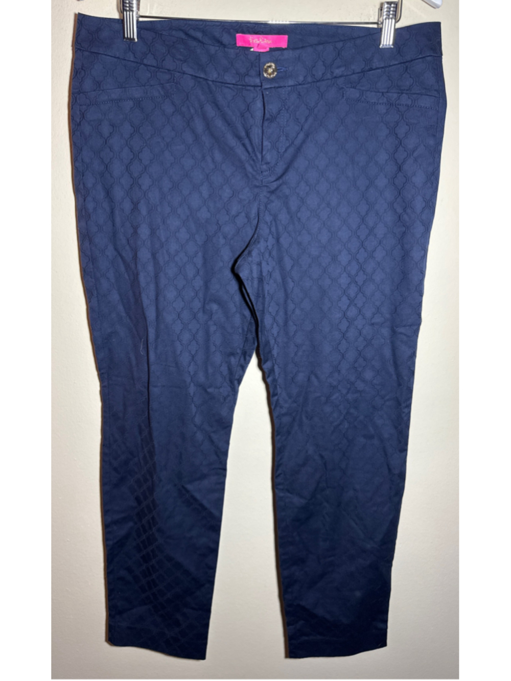 Lilly Pulitzer Trousers Size 14 Blue Patterned Pants